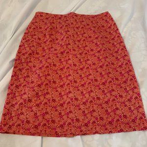 Cherokee Spring Collection Vintage Cotton Floral Pencil Skirt Size 12